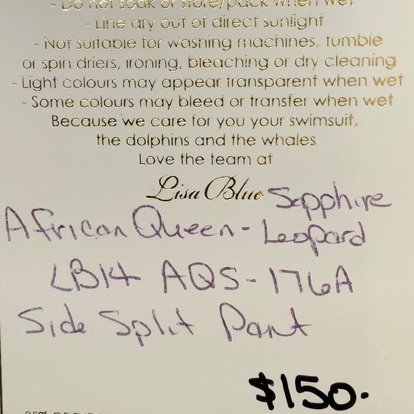 Lisa Blue AFRICAN QUEEN Side Split Pant - Sapphire Leopard - Picture 7 of 14